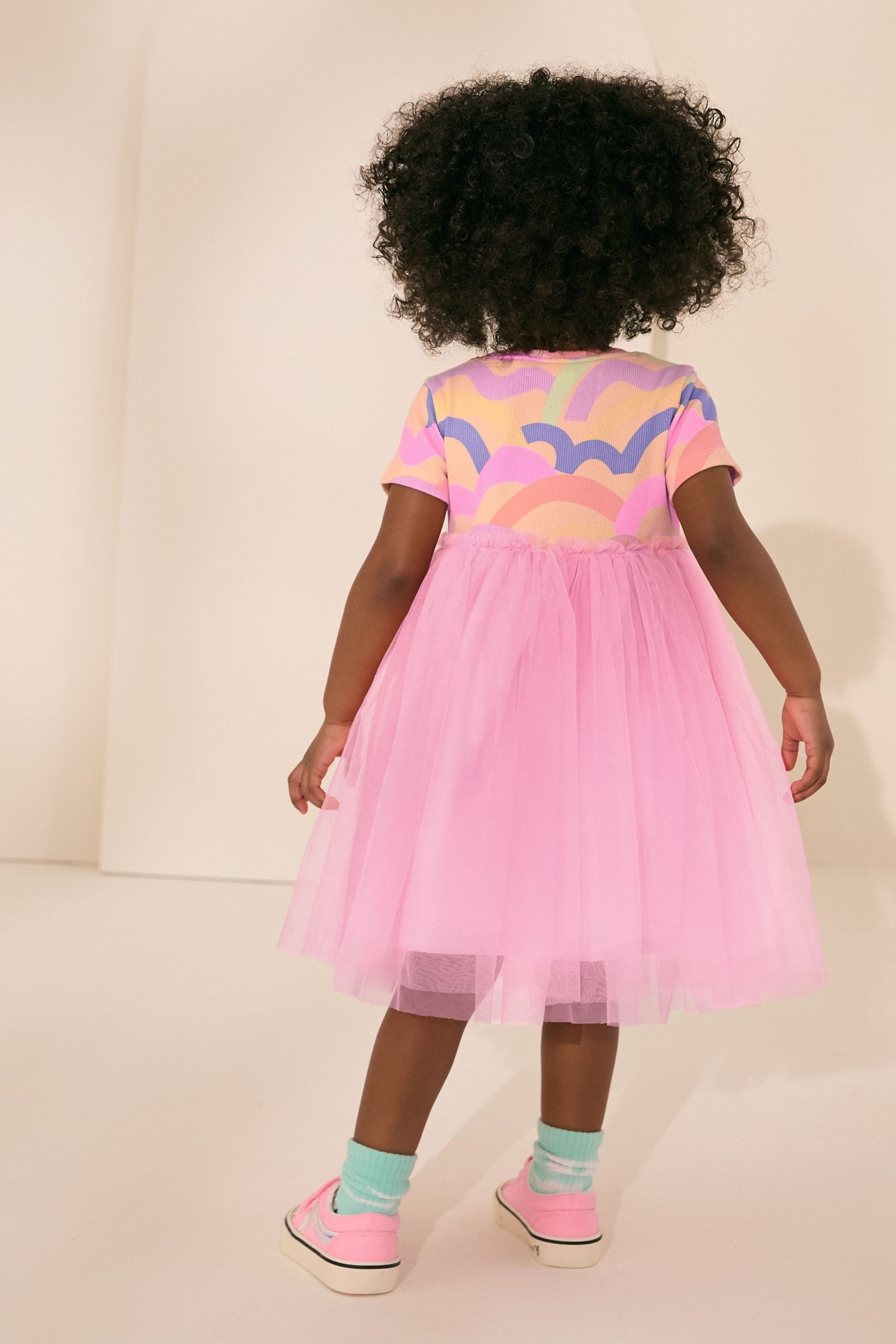 Next Partykleid Kurzärmliges geripptes Partykleid mit günstig online kaufen