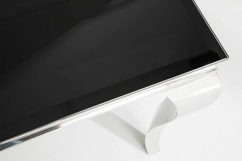 MODERN Esstisch 180cm Opalglas aus Tischplatte Edelstahl-Beine · schwarz, riess-ambiente BAROCK
