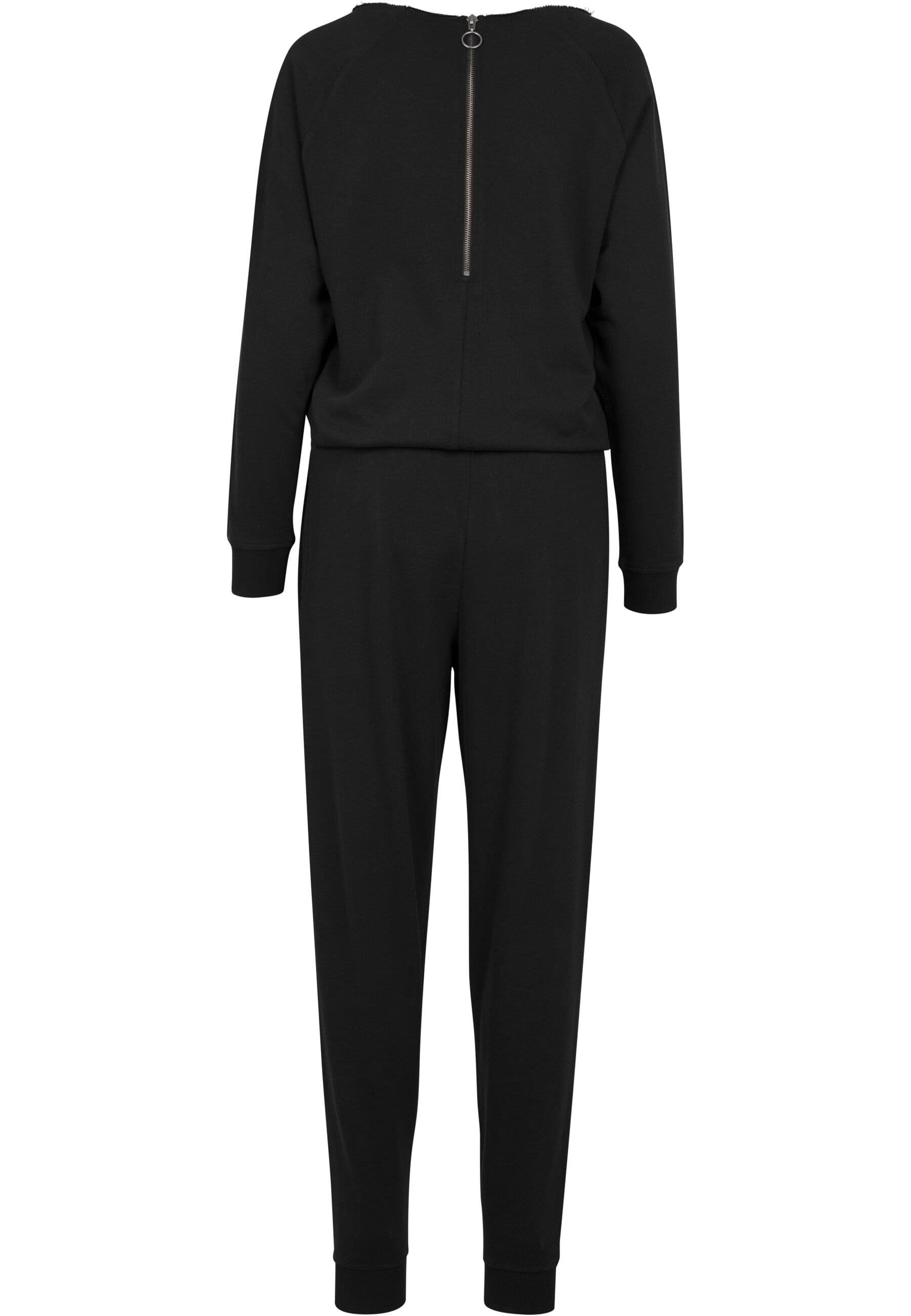 URBAN CLASSICS (1-tlg) Jumpsuit Long black TB1841 Damen Ladies Jumpsuit Sleeve Long Terry Terry Sleeve