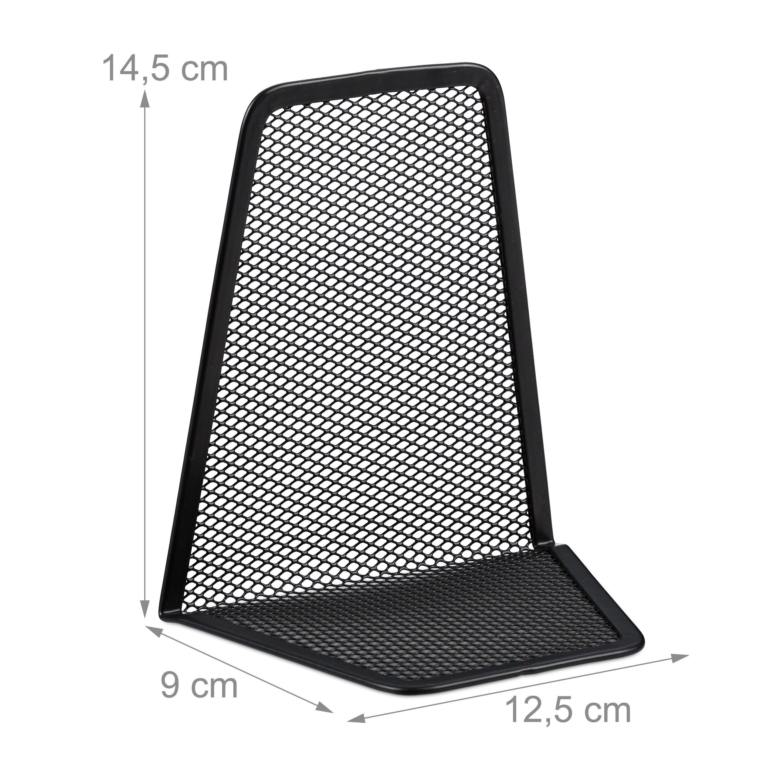 relaxdays Kochbuchhalter Buchstützen 2er Set, schwarz