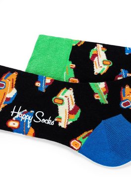 Happy Socks Basicsocken 3-Pack Stripe Big Luck Car gekämmte Baumwolle