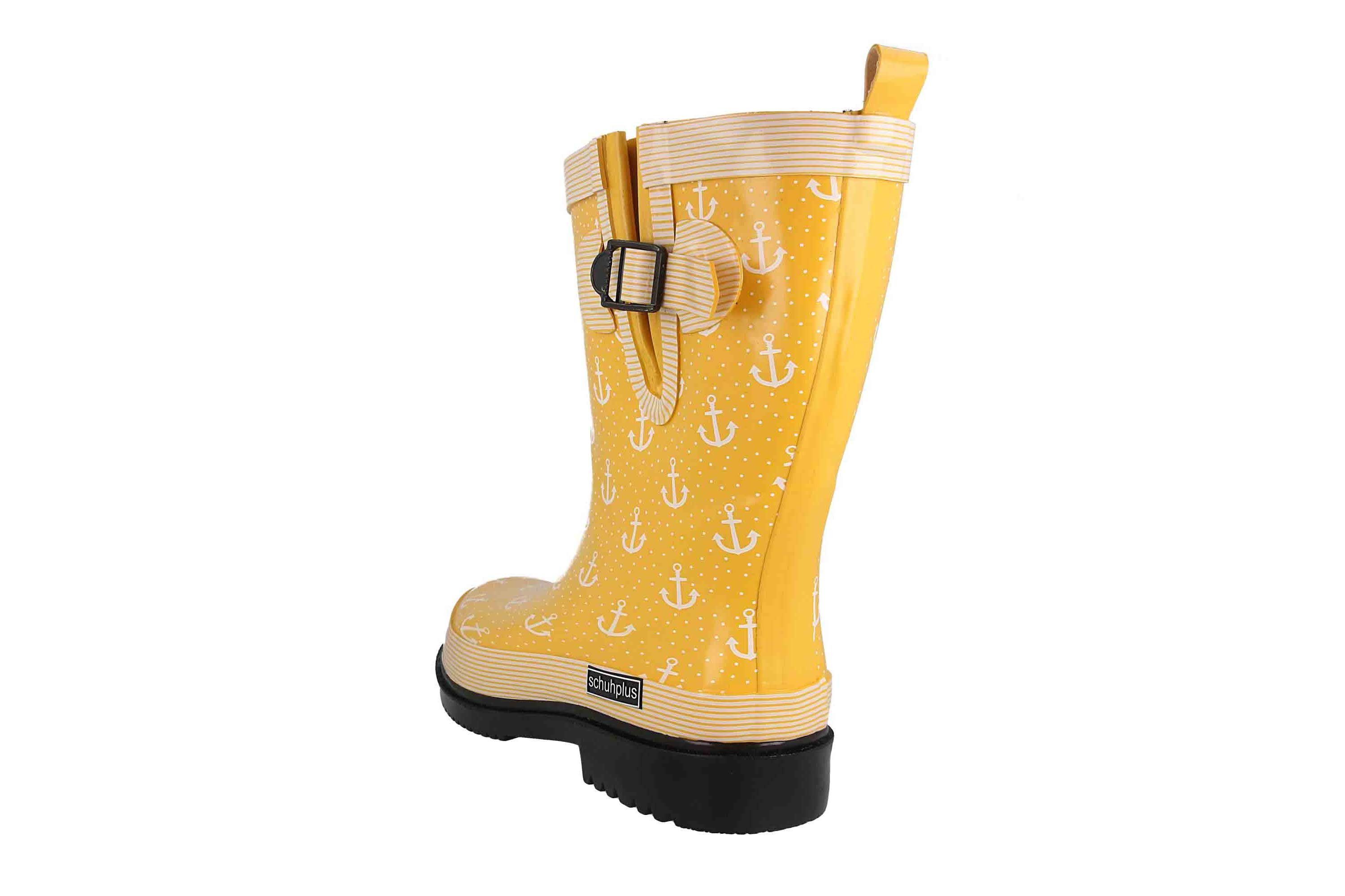 SCHUHPLUS Marleen-Gelb-Weiß Gummistiefel