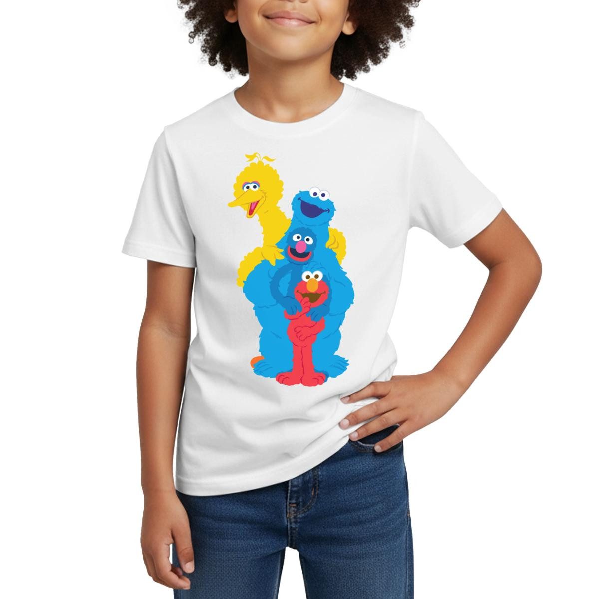 T-Shirt Sesamstraße Elmo Grobi Krümelmonster Bibo Kinder T-Shirt
