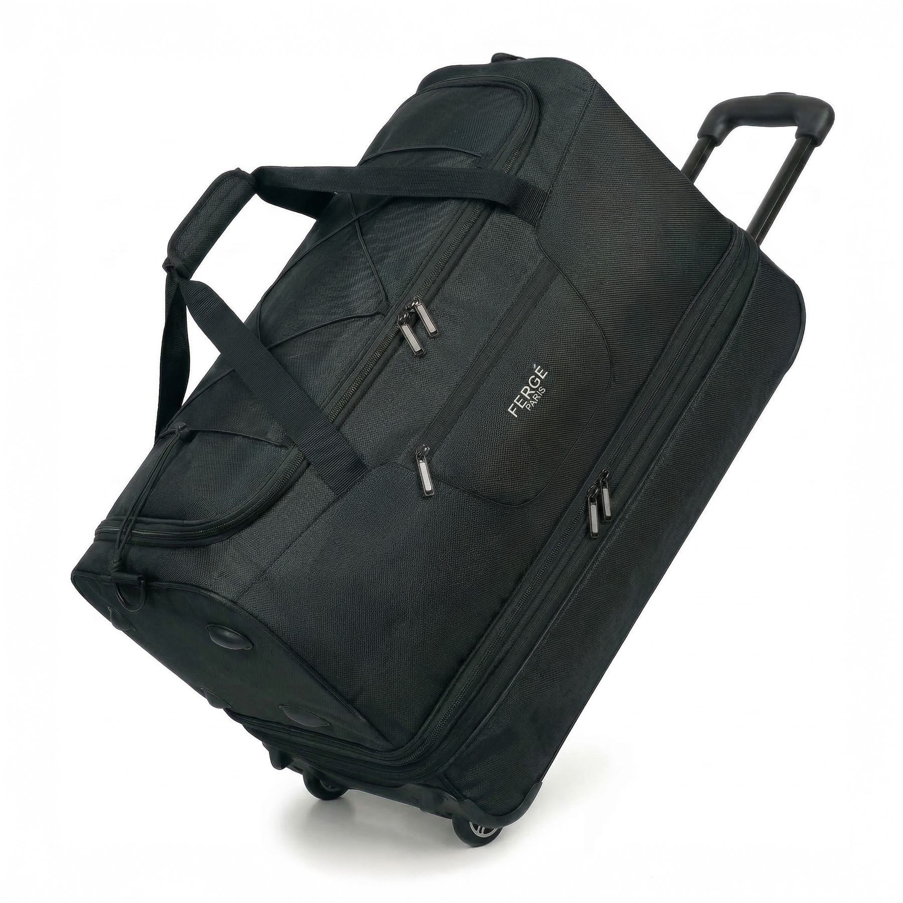 Reisetasche mit Rollen & extra Schuhfach, groß, Handgepäck, Tragetasche aus Nylon