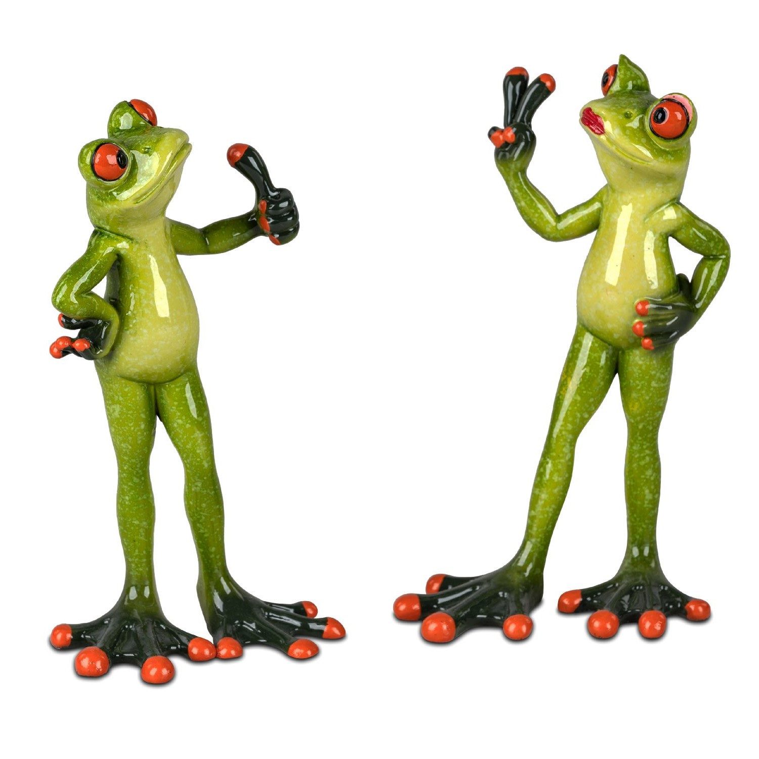 formano Dekofigur Froschhausen, Höhe: 16cm, Farbe: Grün, Motiv: Frösche