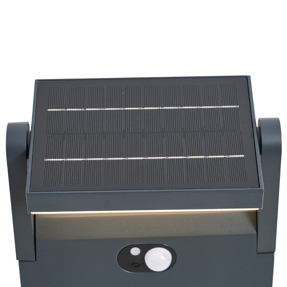Qazqa LED Solarleuchte Judge, LED fest integriert, Extra-Warmweiß, QAZQA Solar­leuchte, integrated, Schwarz, Kunststoff, Modern
