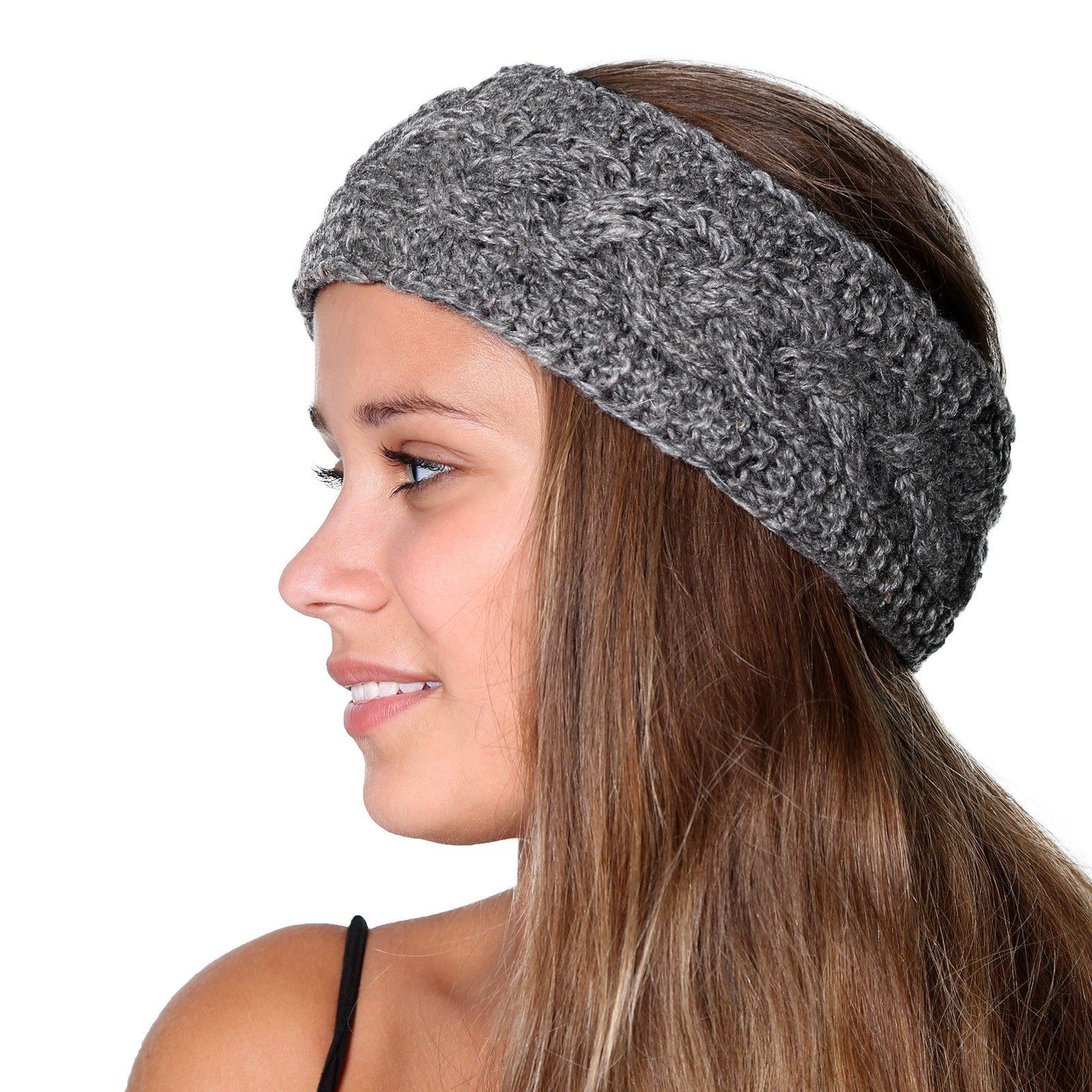 KUNST UND MAGIE Ohrenwärmer Kunst und Magie Ohrwärmer Stirnband Haarband aus Wolle gestrickt