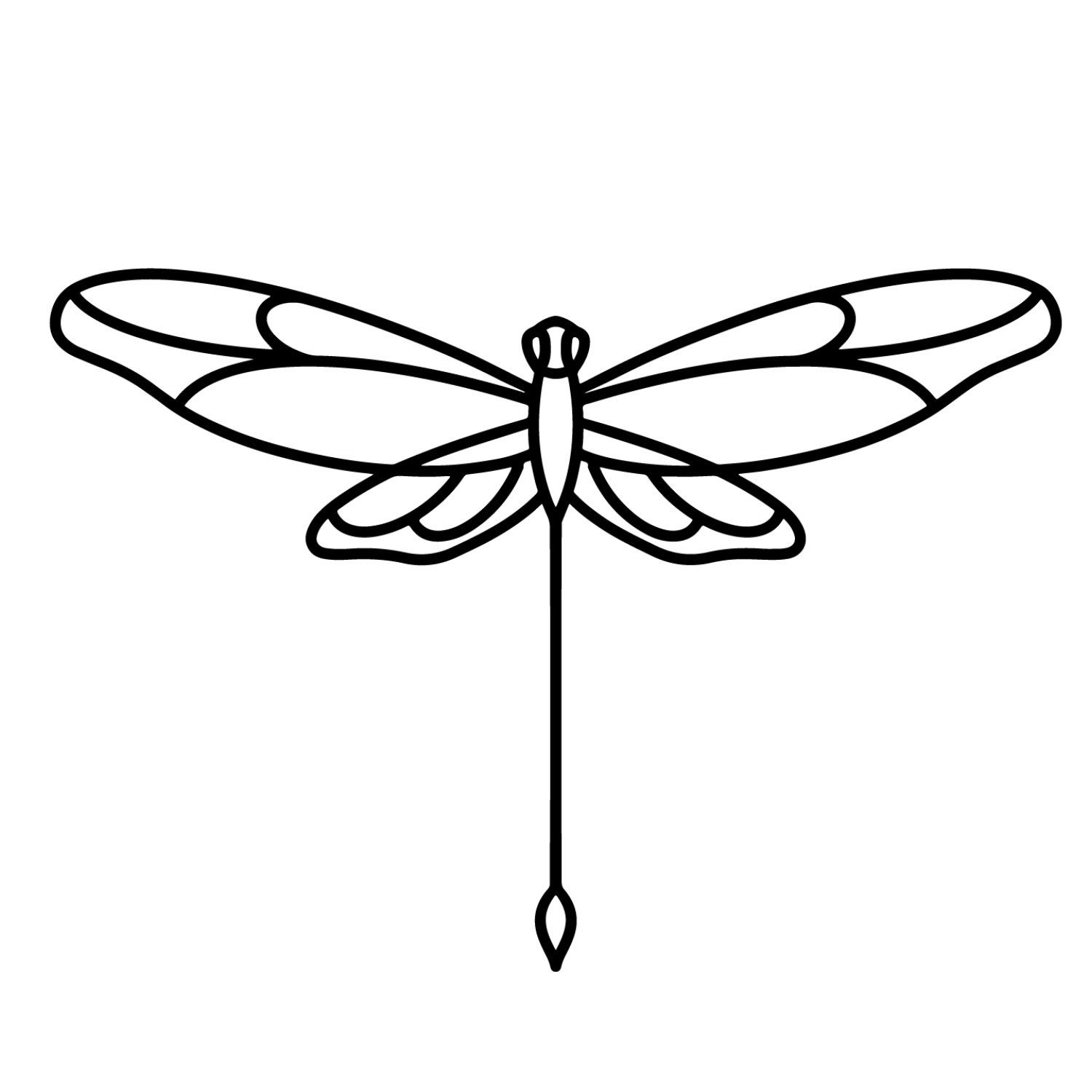 Inkster Schmuck-Tattoo Einfache Libelle Tattoo, Vegane & EU-Kosmetikzertifizierte Farbe, wasserfestes temporäres Tattoo, 2 Wochen Halt
