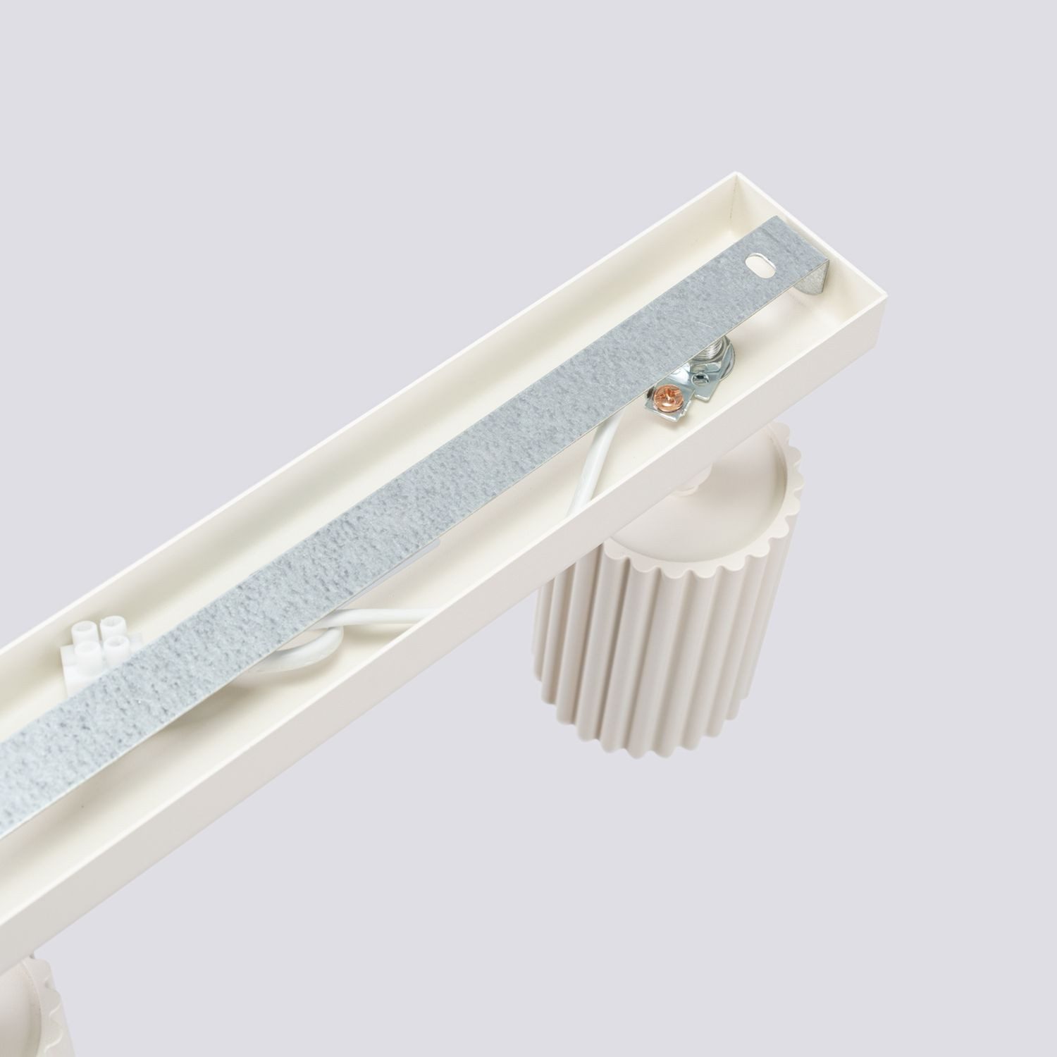 Licht-Erlebnisse Deckenstrahler BERTA, ohne Leuchtmittel, Aluminium GU10 verstellbar Creme 4-flammig länglich Modern Spot