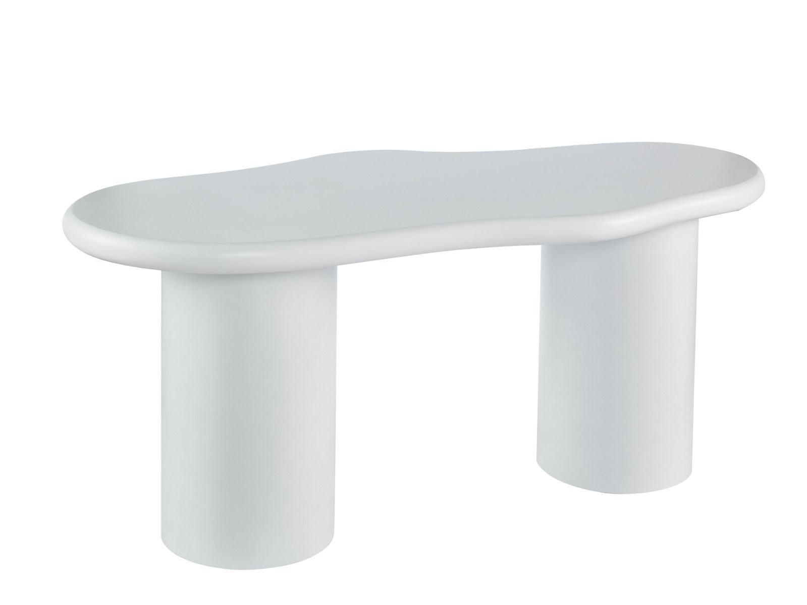 alesvelt Esstisch Bobbio in weiß MDF organisches Design 200cm (1-Tisch), 200x100x76cm