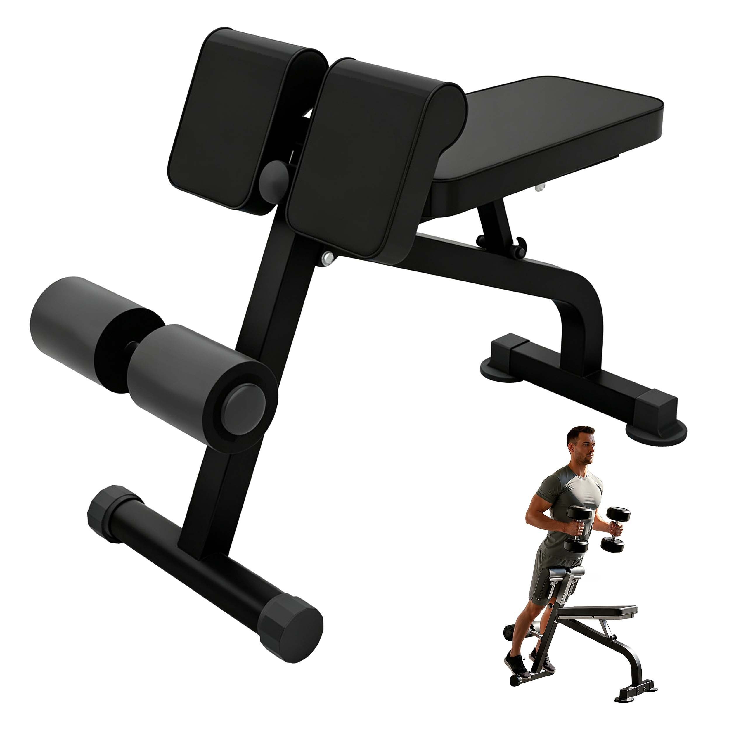 relaxdays Rückentrainer Trainingsbank Hyperextension & Curls, (1-tlg)