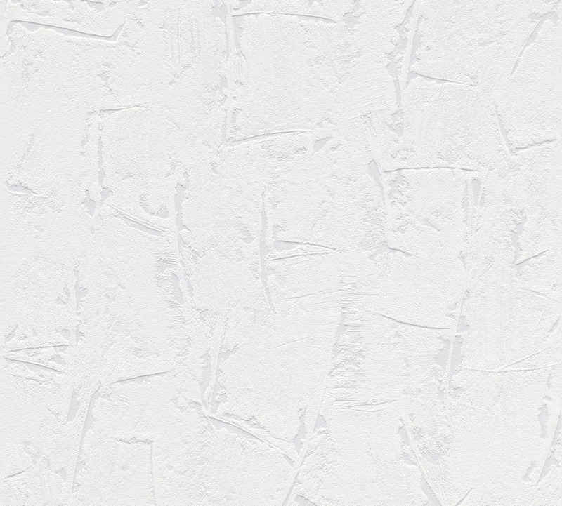 A.S. Création Vliestapete Simply White, einfarbig, Tapete Struktur Grau Weiß
