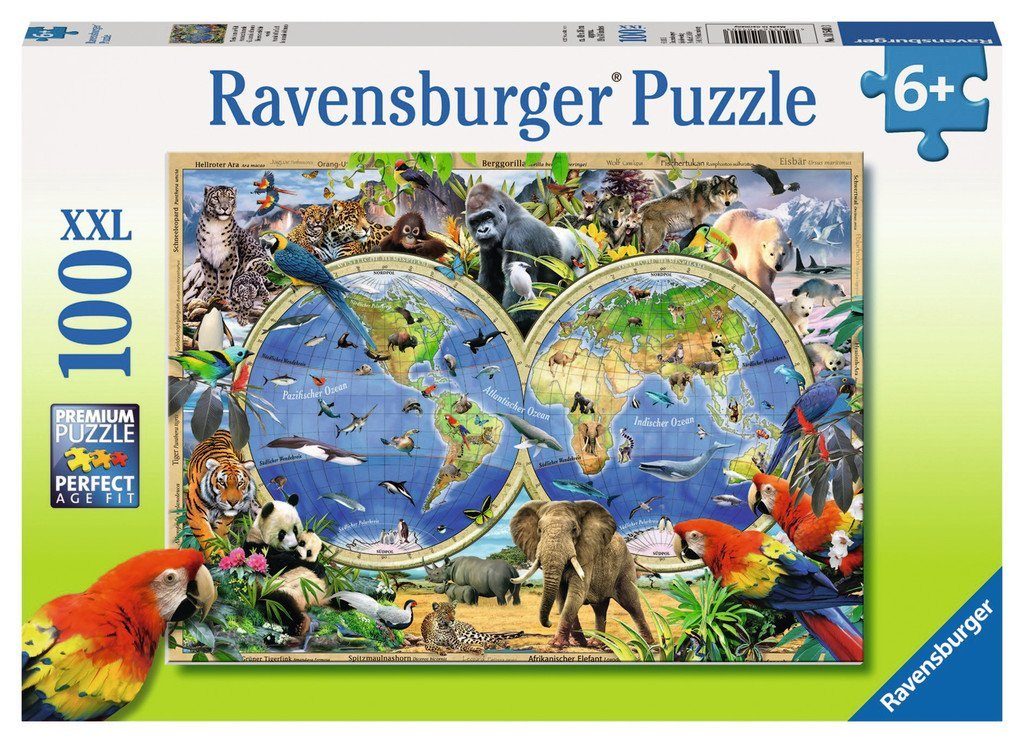Ravensburger Puzzle 100 Teile Ravensburger Kinder Puzzle XXL Tierisch um di günstig online kaufen