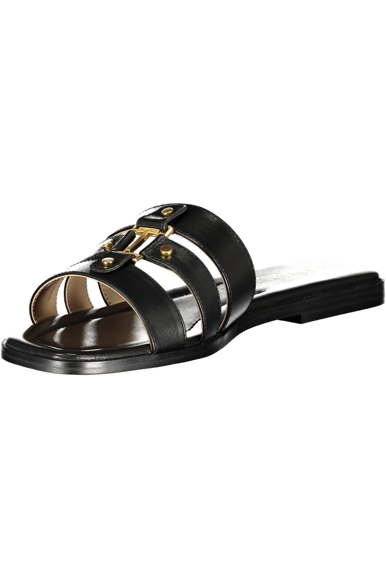 TWINSET Zehentrenner Damen Sandalen Schwarz mit Kontrastdetails und Logo