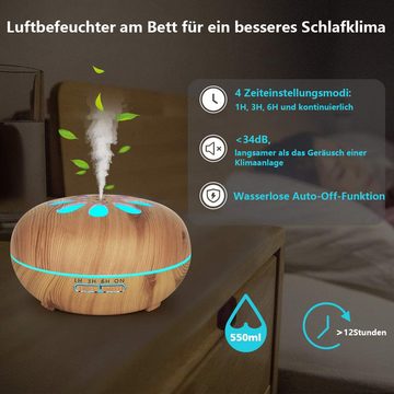 GelldG Luftbefeuchter Luftbefeuchter und Aroma Diffusor - Räume der 35m2 - mit Nachtlicht