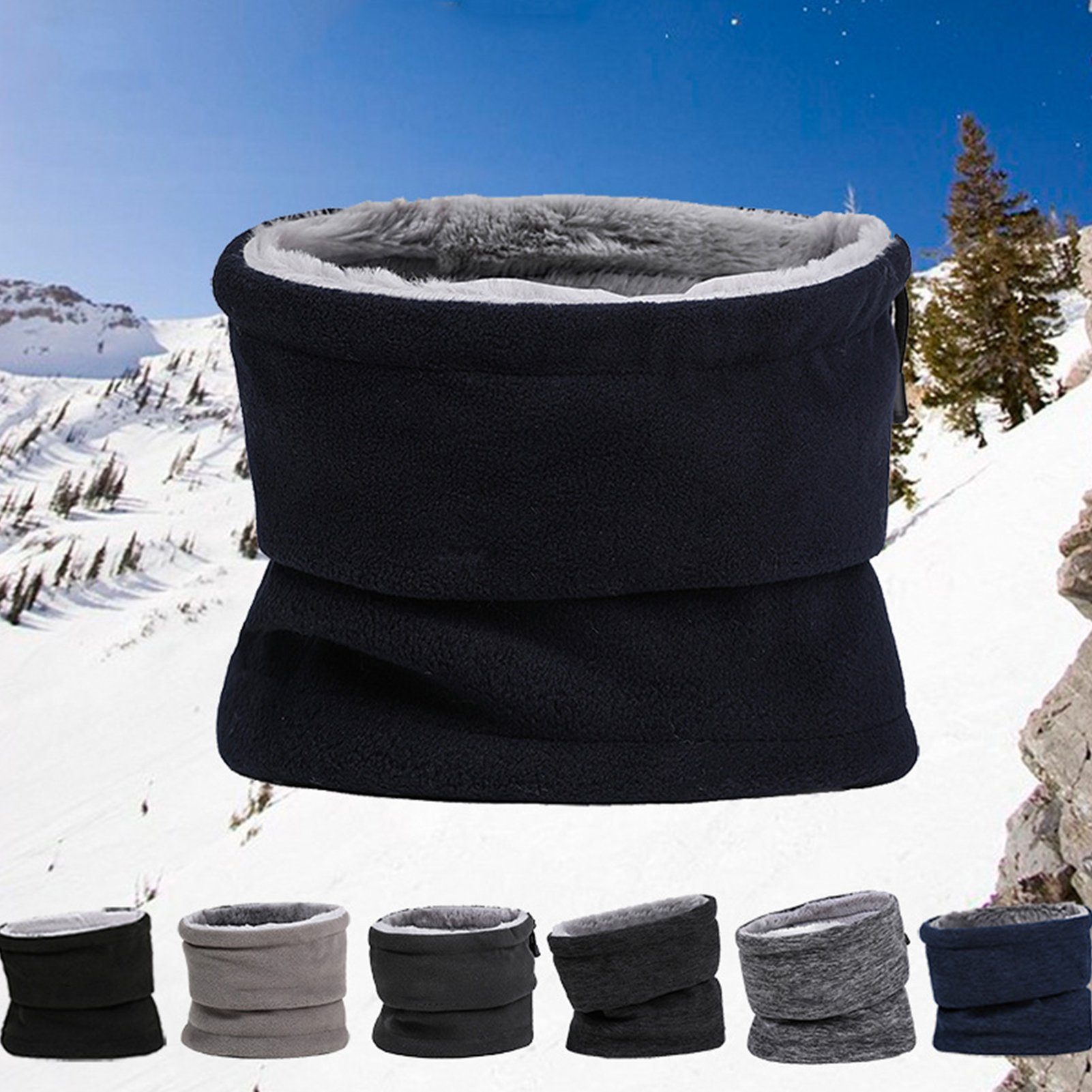 Schal für für Rutaqian Damen Fleecefutter Winterschal Schal & Hat und Winter-Set Size) One Set, 2-in-1 Herren Beanie Warme Mütze (Wintermütze mit