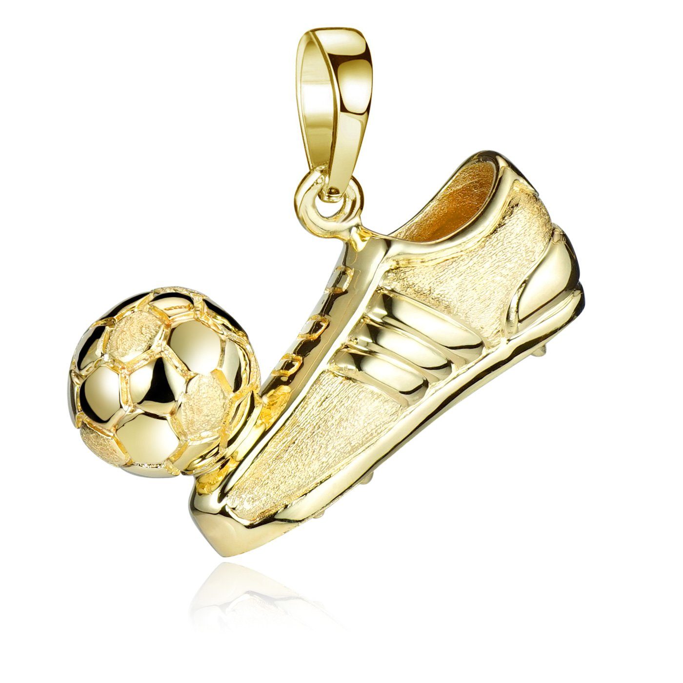 Materia Kettenanhänger Fußball / Fußballschuh mit Ball Gold KA-70, 925 Sterling Silber, vergoldet