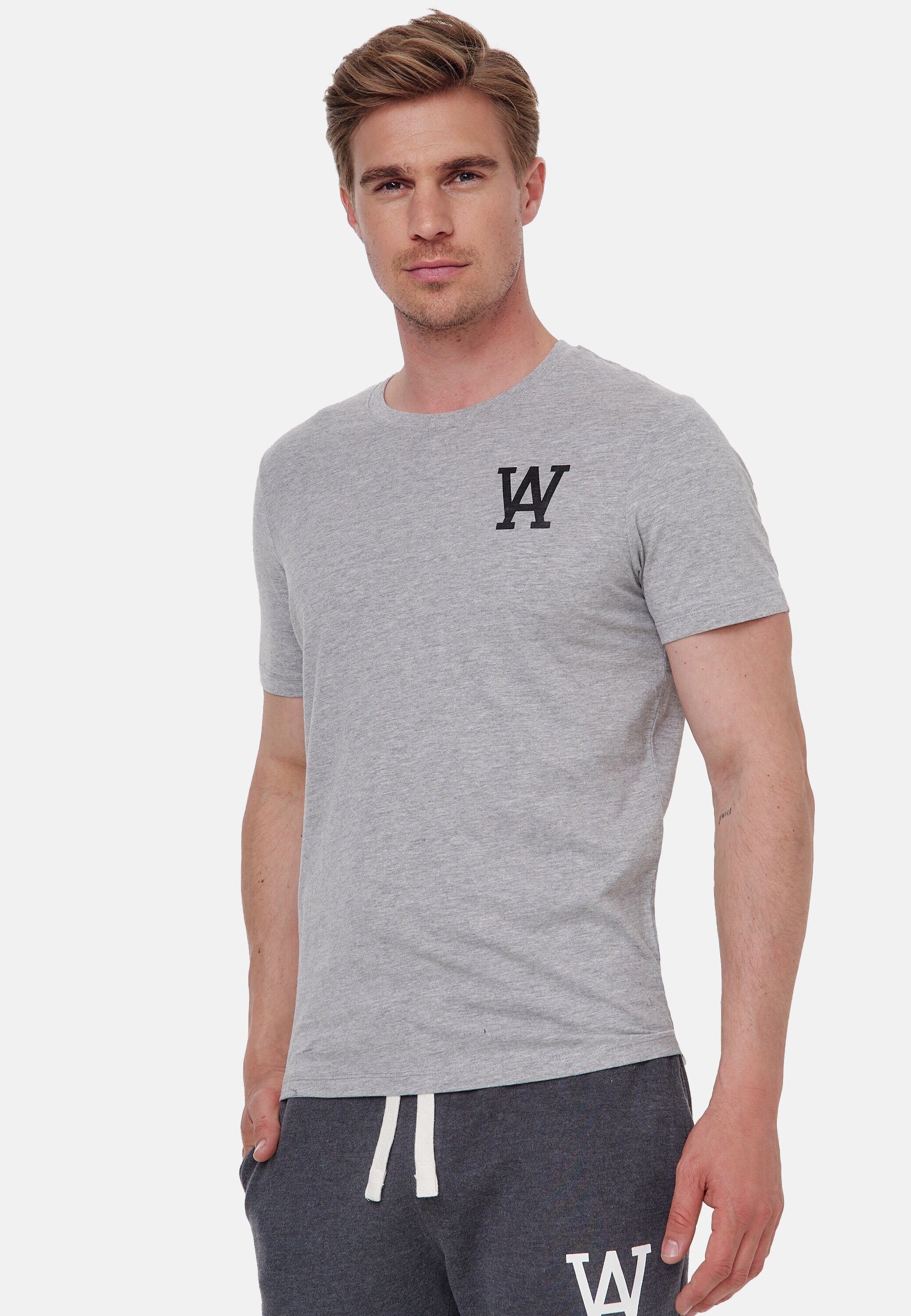 W Woldo Logo grau-schwarz T-Shirt Athletic T-Shirt