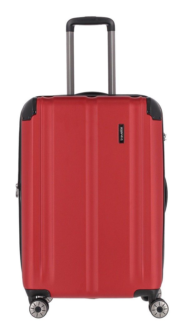 M, Trolley CITY travelite Volumen Trolley erweiterbarem Rollen, rot 4 mit 4w