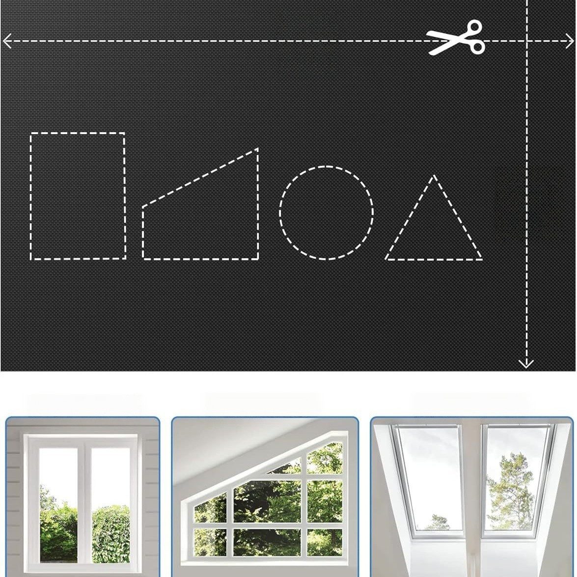 Dachfensterrollo Verdunkelungsrollo Dachfenster ohne Bohren mit Klettverschluss, FOUORTUNATE-BEE, Ideal für Schlafzimmer Kinderzimmer Urlaub Dachfenster Sonnenschutz