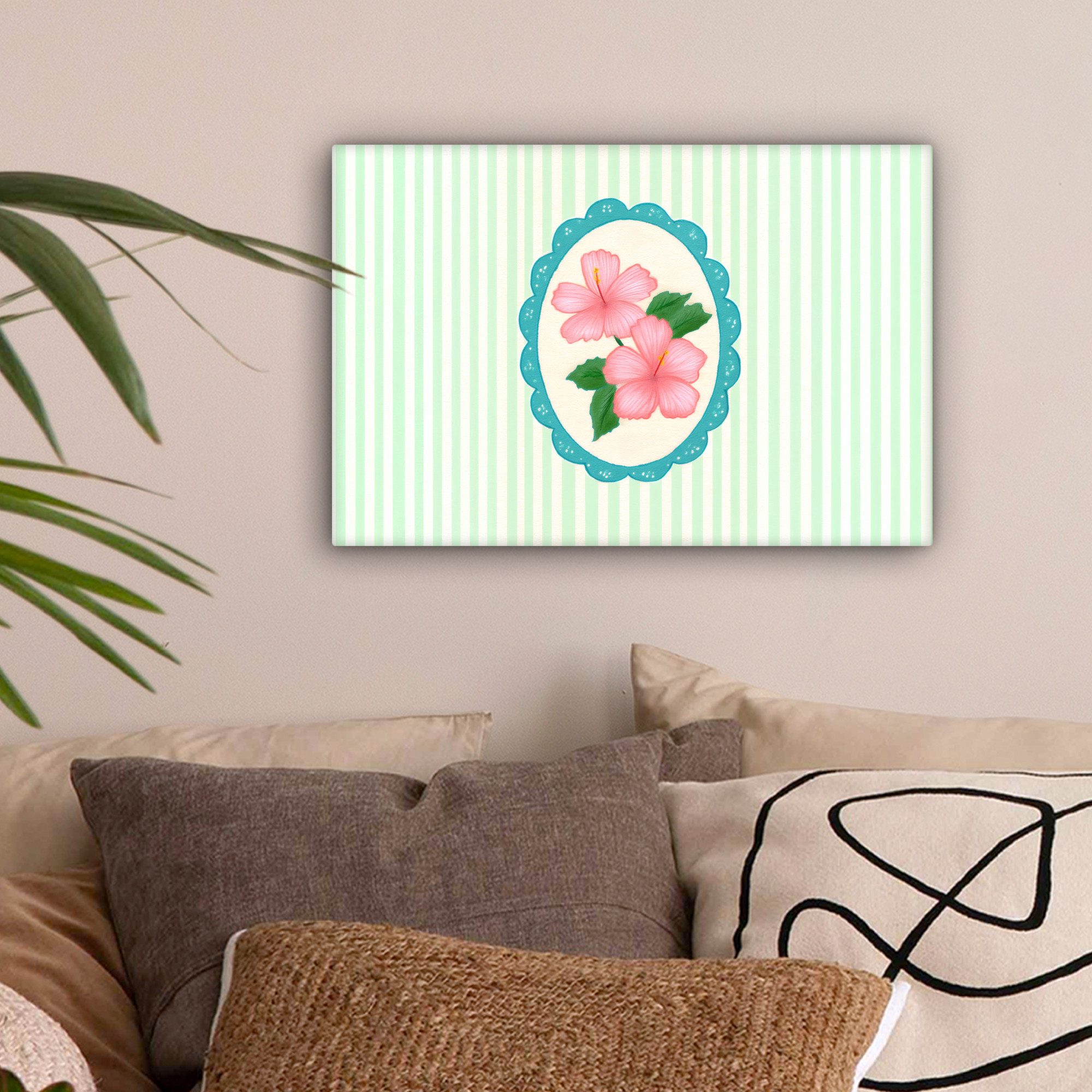 OneMillionCanvasses® Leinwandbild Blumen - Oval - günstig online kaufen