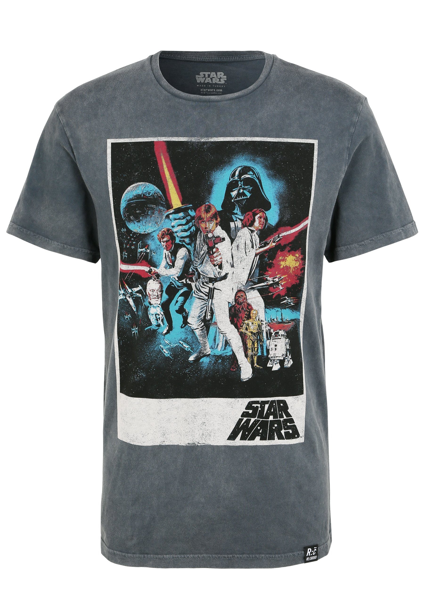 Classic Wars T-Shirt zertifizierte Poster Recovered Star GOTS Bio-Baumwolle Hope Grau New