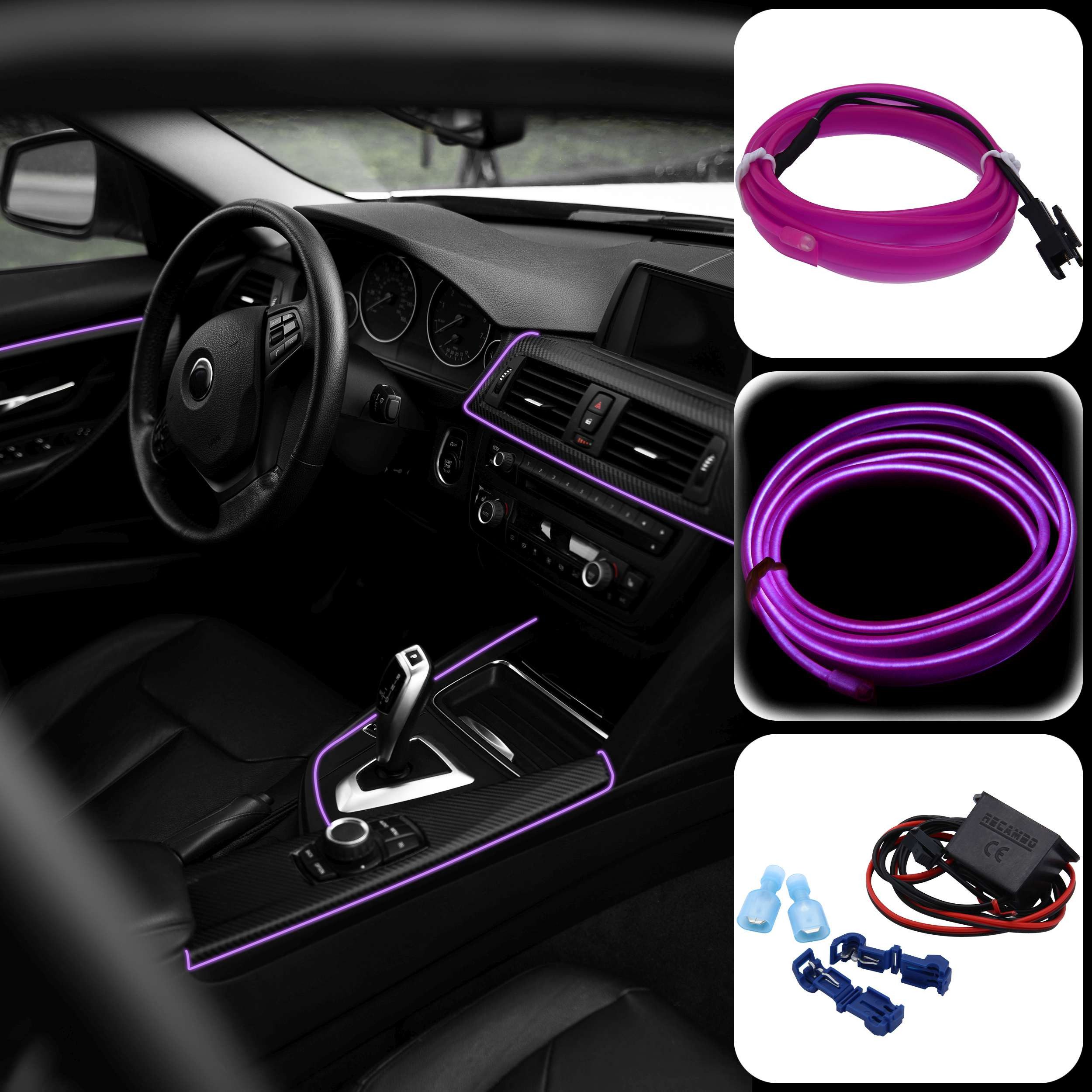 RECAMBO LED-Stripe-Profil Innenraumbeleuchtung Auto, Ambiente Beleuchtung, günstig online kaufen