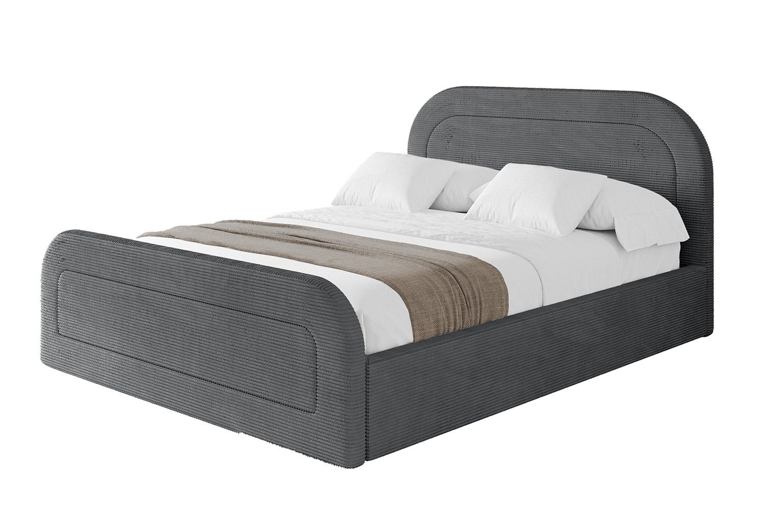 ALTDECOR Polsterbett LERAY-Z (Polsterbett mit Bettkasten und Lattenrost, Boxbett mit Matratze), Doppelbett mit Stauraum, Bett mit Kopfteil
