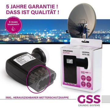 GSS Octo LNB GLOT 401 schwarz + Aufdrehhilfe Universal-Octo-LNB (LTE Filter, 0.1dB, Wetterschutz, kälte- & hitzebeständig)
