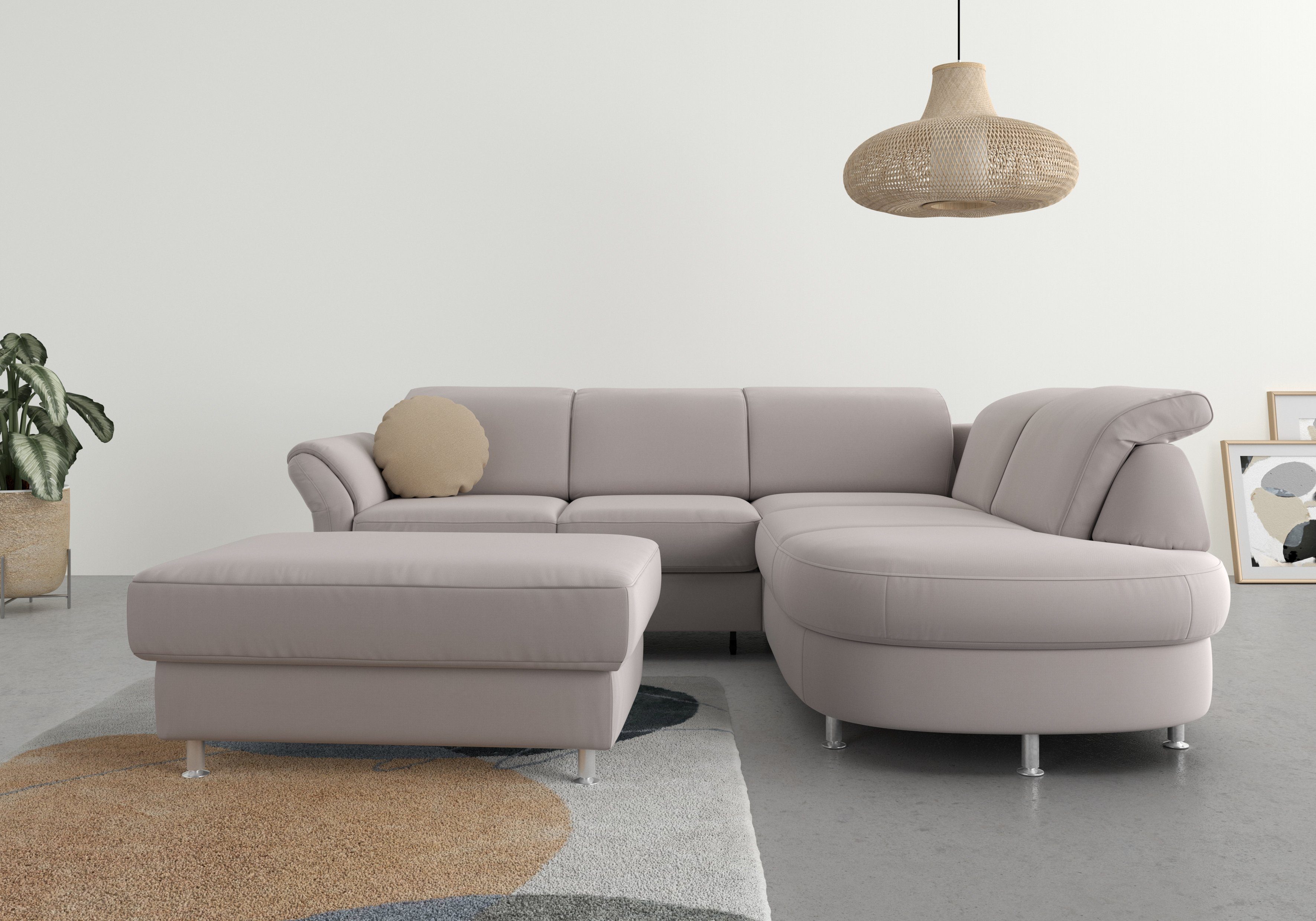 sit&more Ecksofa Apulia L-Form, wahlweise Schlaffunktion, Bettkasten und Kopf- und Armteilverstellung