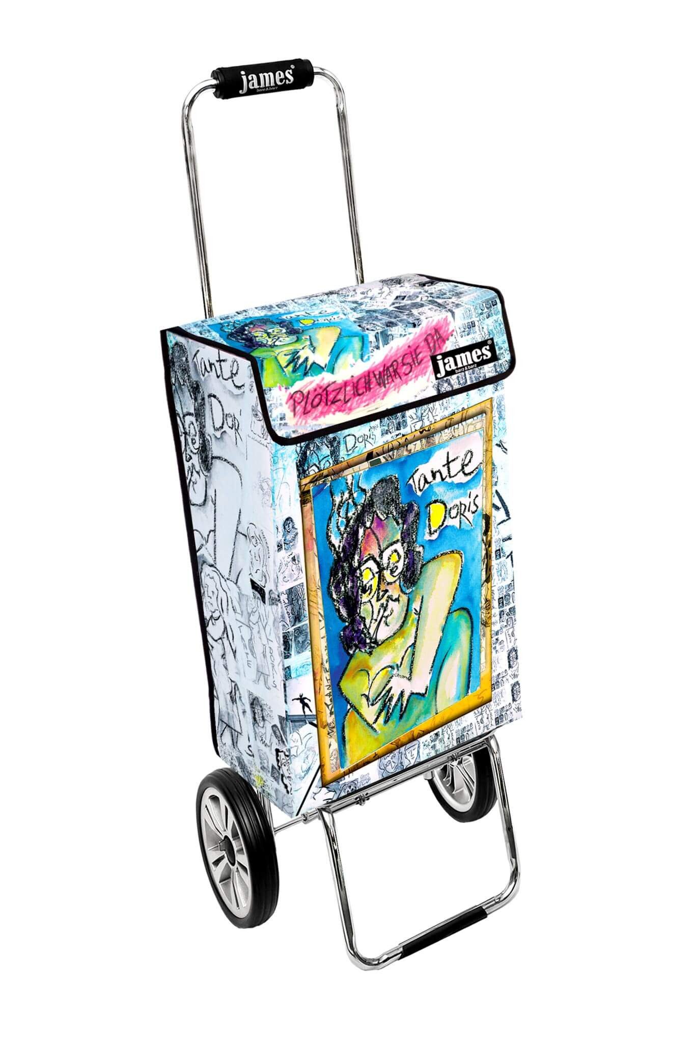 james Einkaufstrolley TANTE DORIS - stabiler Einkaufswagen mit individuellem Design, Handmade in Austria - Einkaufsbegleiter mit viel Stauraum - trägt 40kg