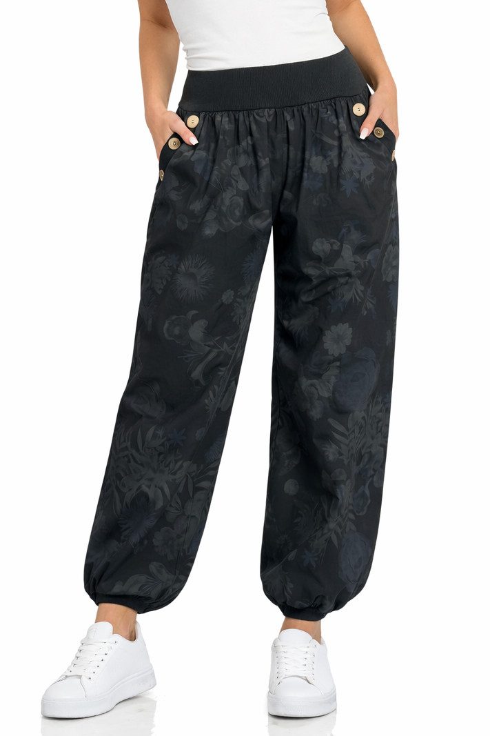 Mississhop Haremshose Baumwollhose Damenhose Aladinhose Blumenprint Sommerhose M. 277 (1-tlg)