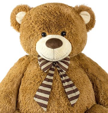 BRUBAKER Kuscheltier Riesen XXL Teddybär (150 cm) (1-St., mit gestreifter Schleife), großer Teddy Bär, Stofftier Plüschtier