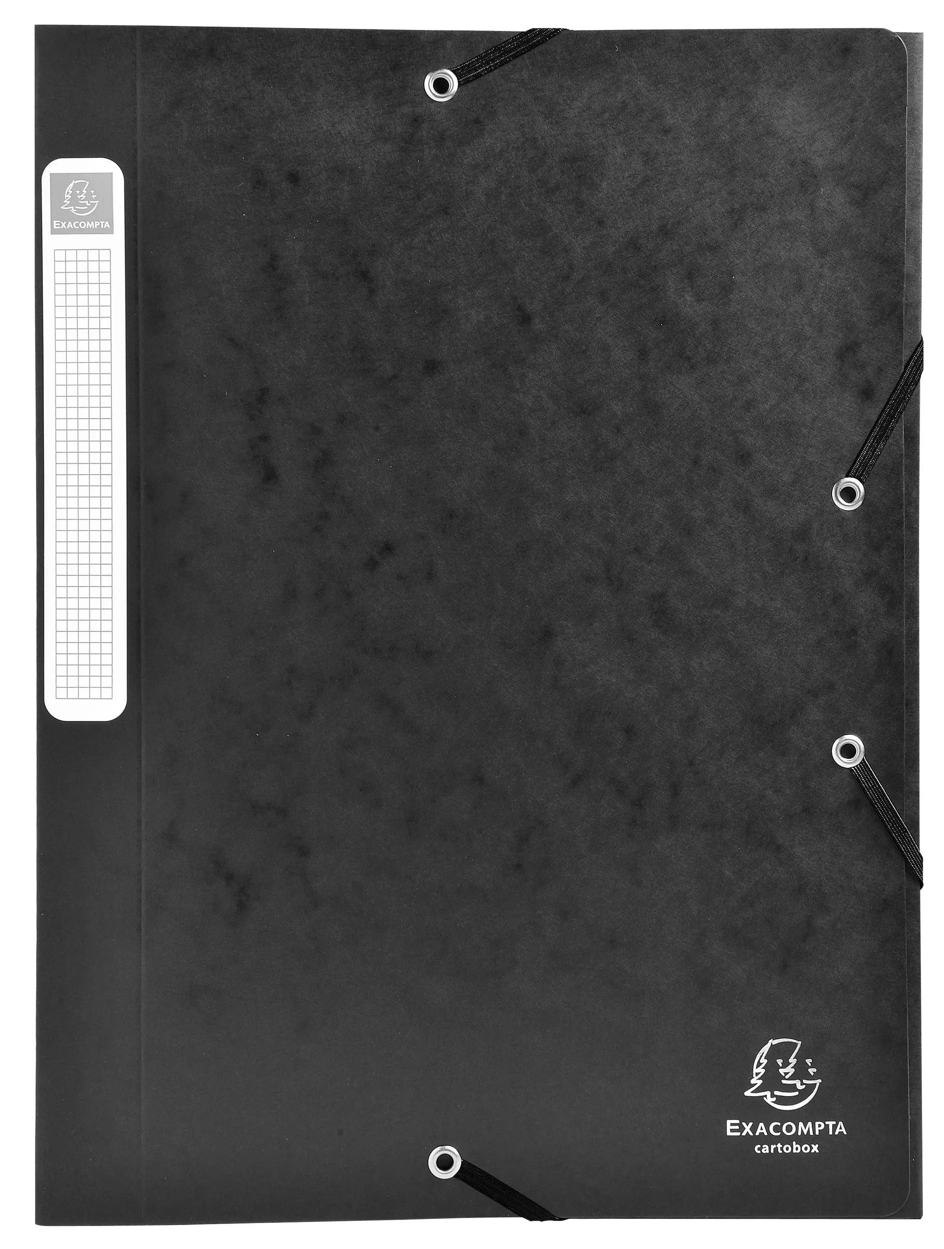 Archivcontainer 25x Archivbox Rücken 25mm Karton +3 Klappen Gummizug A4 Schwarz 18516H