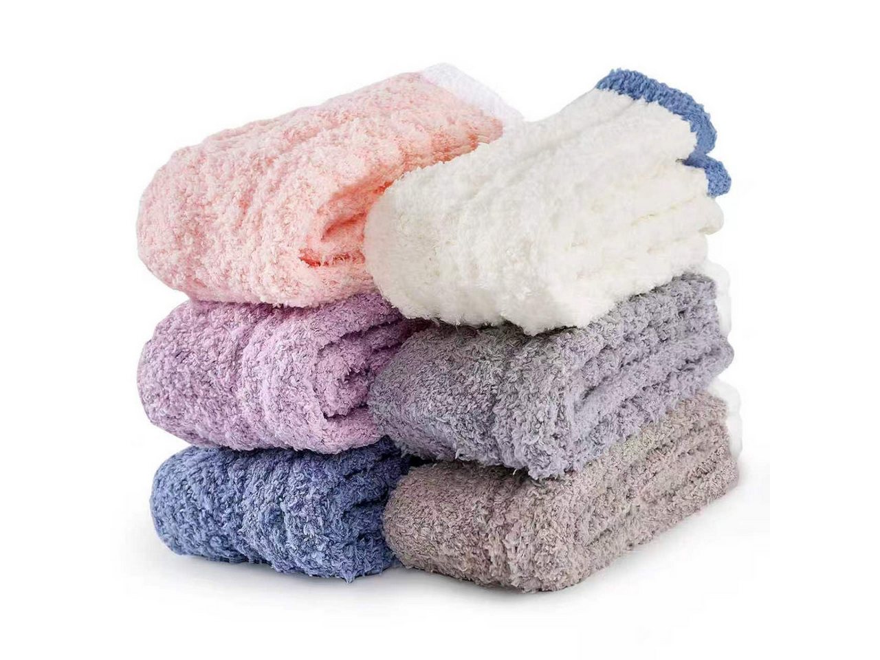 FOUORTUNATE-BEE Kuschelsocken 6 Paar Kuschelsocken Damen Warme Flauschige Bettsocken (weiche Wintersocken, Geschenk fuer Frauen, …