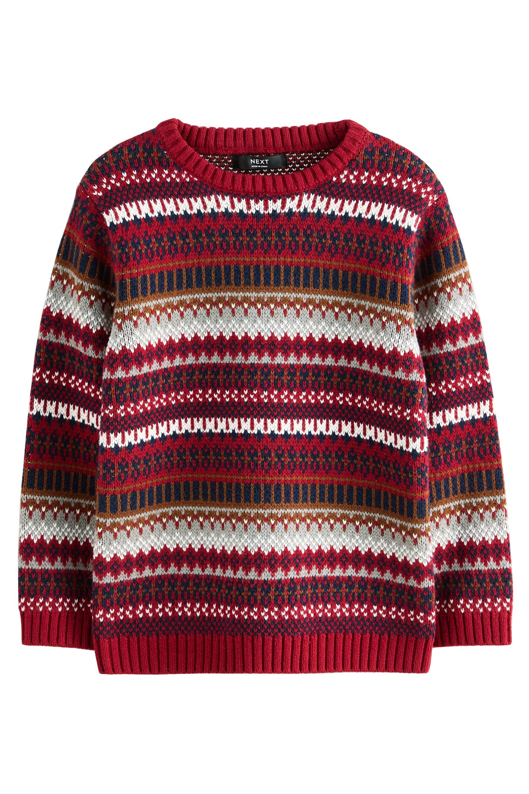 Next Норвежские свитера Rundhalspullover aus Strick mit Fairisle-Muster (1-tlg)