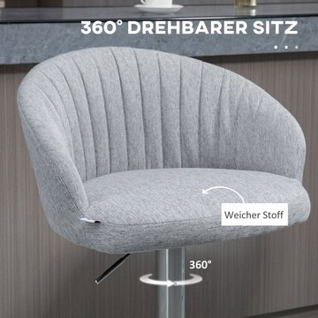 HOMCOM Barhocker im Retro-Design, höhenverstellbar, 360°-Drehfunktion (Set, 2 St., Barstuhl), 100kg Belastung,Sitz