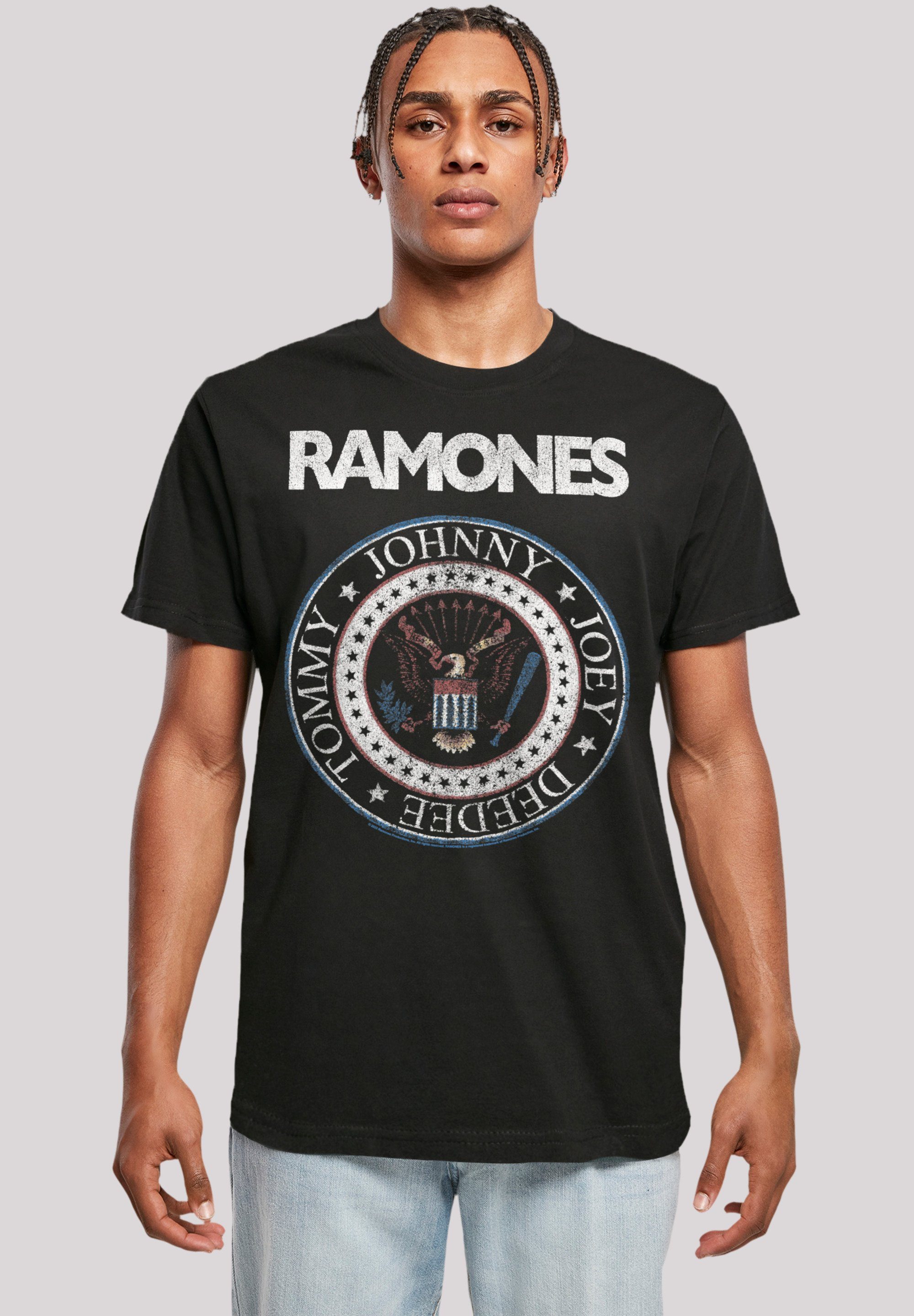 F4NT4STIC T-Shirt Ramones Rock Musik Band Red White And Seal Premium Qualität, Band, Rock-Musik