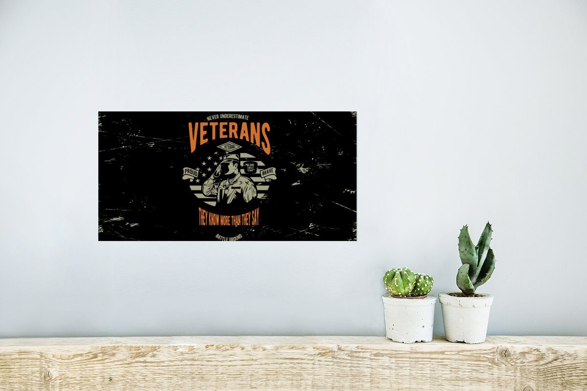 Poster St), für Amerika (1 Wandposter Wandbild, - Militär Wohnzimmer, Poster, - MuchoWow Rahmen Jahrgang, Ohne