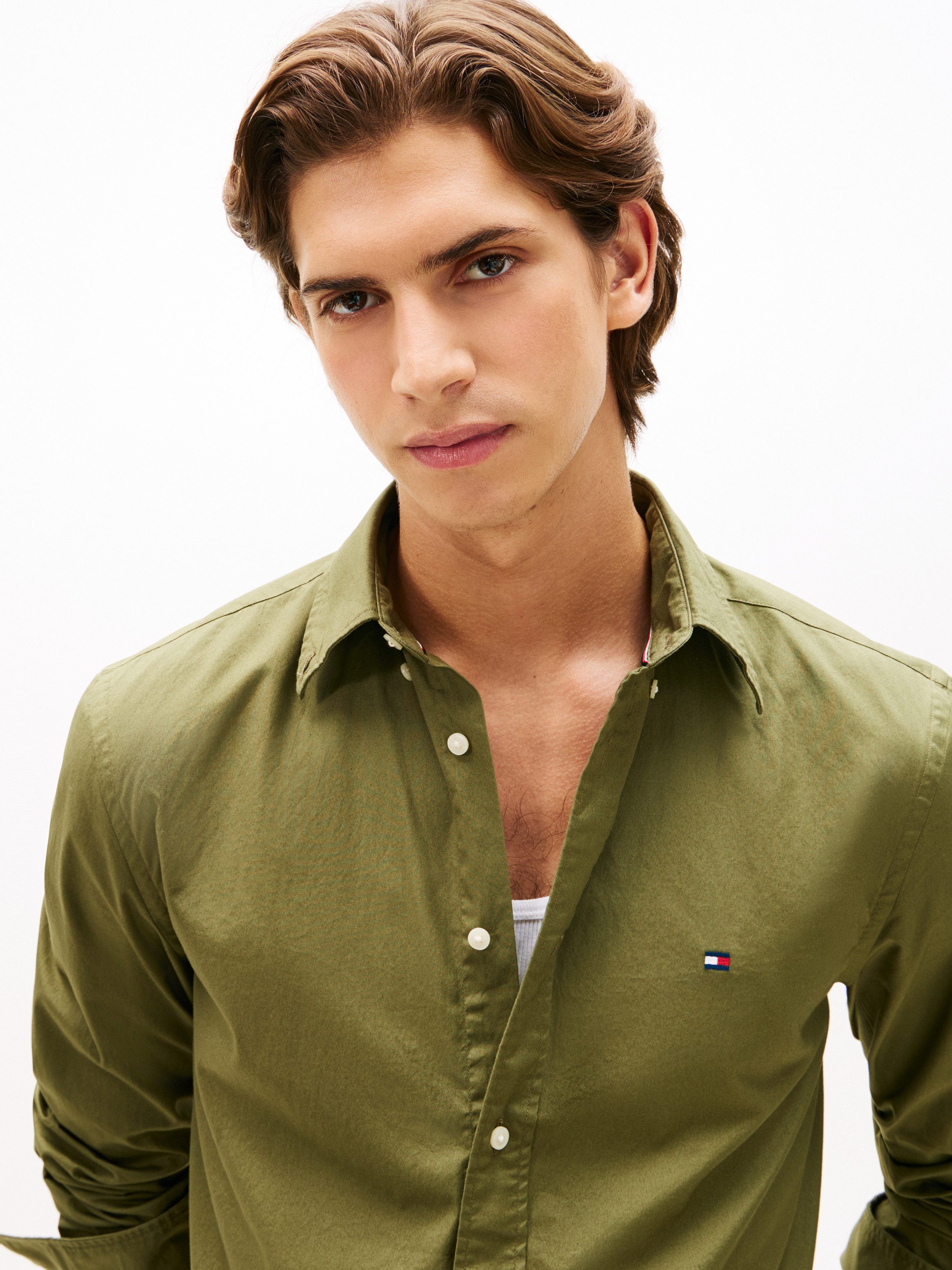 Tommy Hilfiger Businesshemd FLEX POPLIN SOLID Regular Fit Flex Cotton