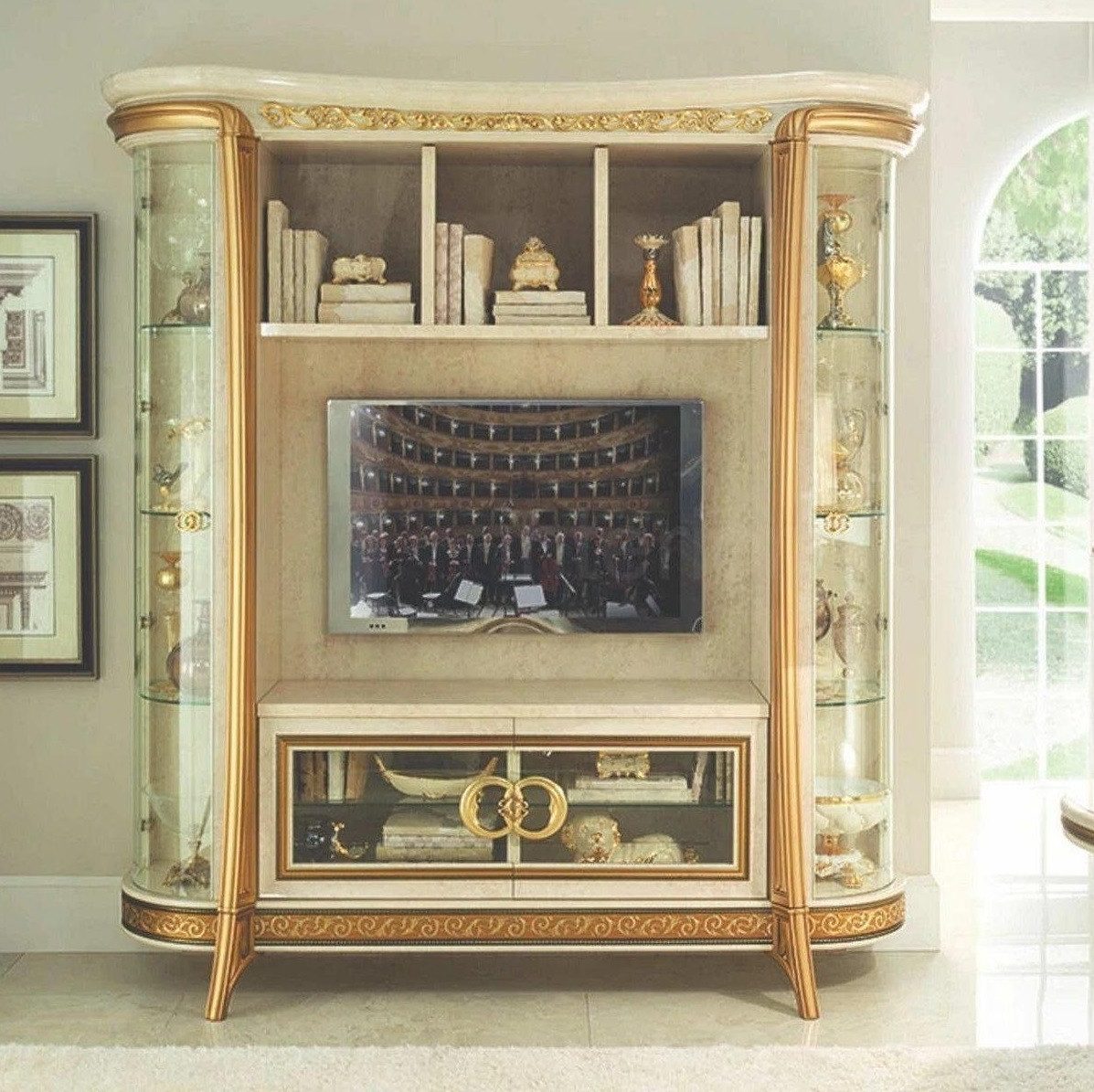 Xlmoebel TV-Wand Arredoclassic Medienwand in modernem Design aus Holz, (1-St., Wohnwand), Hergestellt in Europa