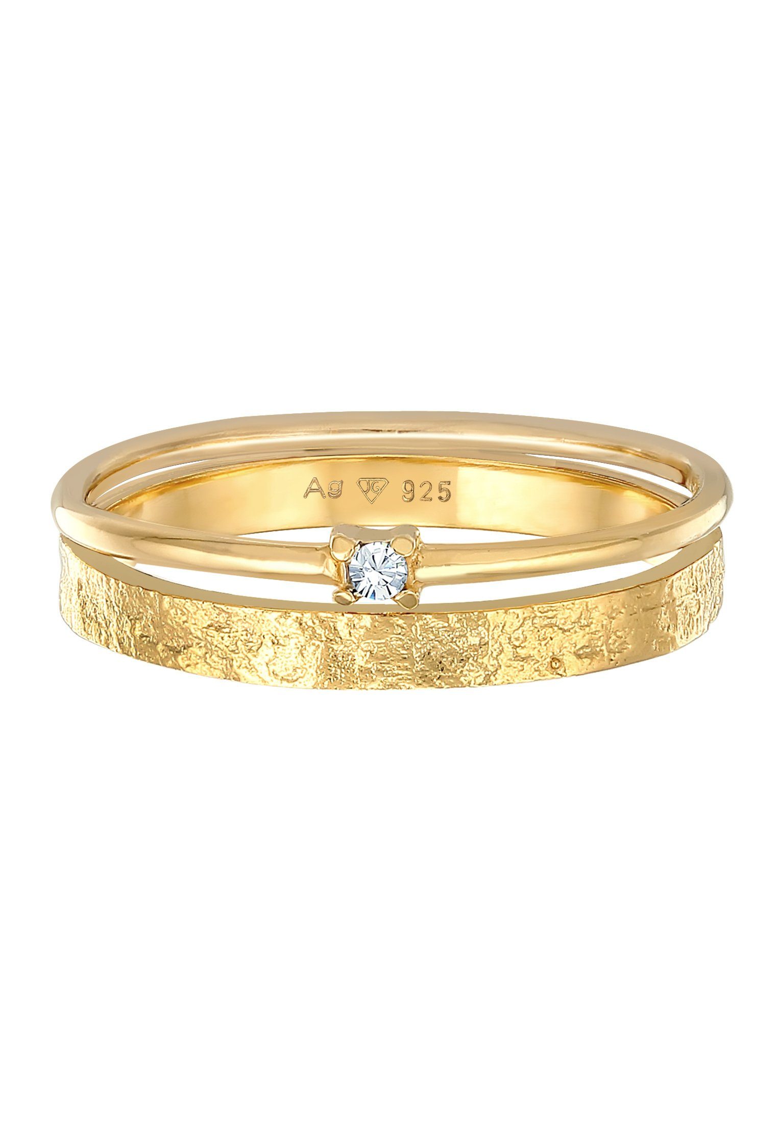 Elli Solitärring Set Solitär mit Kristallen von Swarovski® 925 Silber