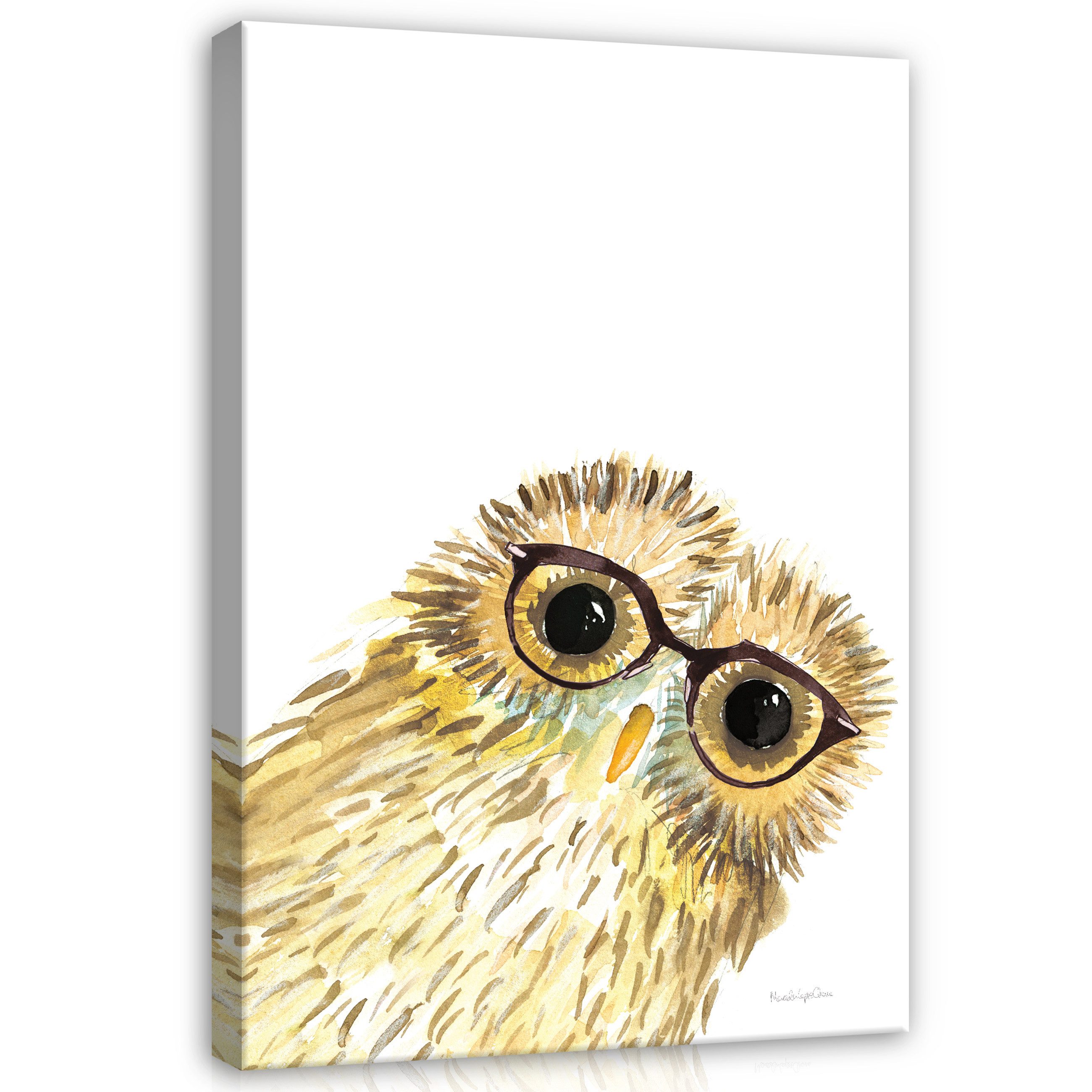 Wallarena Leinwandbild Kinderzimmer Eule Vögel Mädchen Wandbild Wand Deko Leinwandbilder, Vögel Eule (Einteilig, 1 St), Leinwand Изображения Kinderzimmer Kinder Wandbilder Leinwandbilder