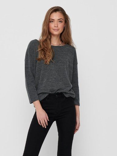 melange ONLALBA 3/4-Arm-Shirt dark grey ONLY