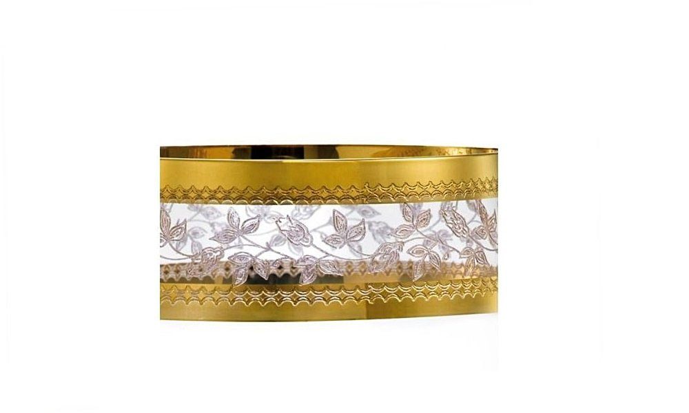 Crystalex Schnapsglas Barline (gold) Schnapsgläser 60 ml 6er Set, 6-tlg., Kristallglas, Gravur, Kristallglas