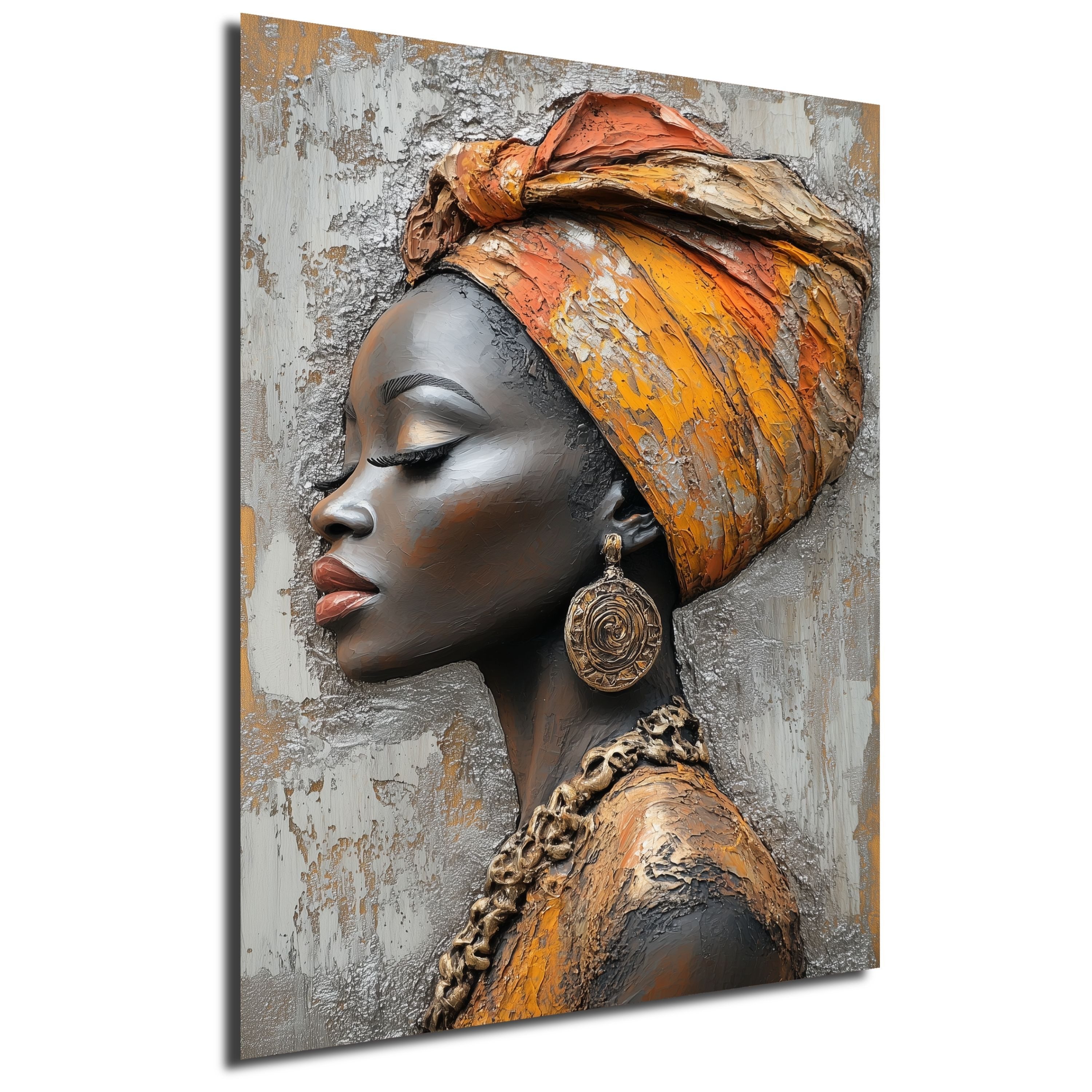 DARO Design Leinwandbild Modern Abstrakt Wandbilder XXL Wandbild Wand Deko Leinwand Bilder, (afrikanische Frau - Bild groß Wohnzimmer Schlafzimmer Küche Esszimmer Einteilig Querformat Fotodruck Leinwände Wanddeko Abstrakte Kunst Boho), 30x20cm