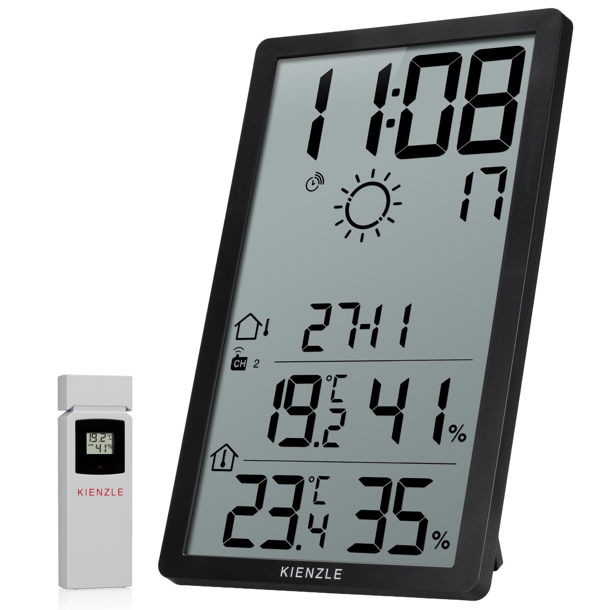 Kienzle Wanduhr Jumbo NEO LCD Wetter-Wanduhr vertikal