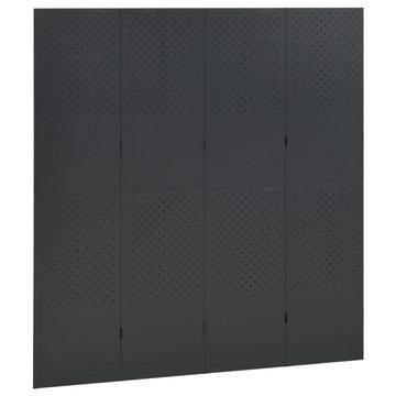 vidaXL Raumteiler Paravent Trennwand Spanische Wand 4-tlg Raumteiler Anthrazit 160x180 c