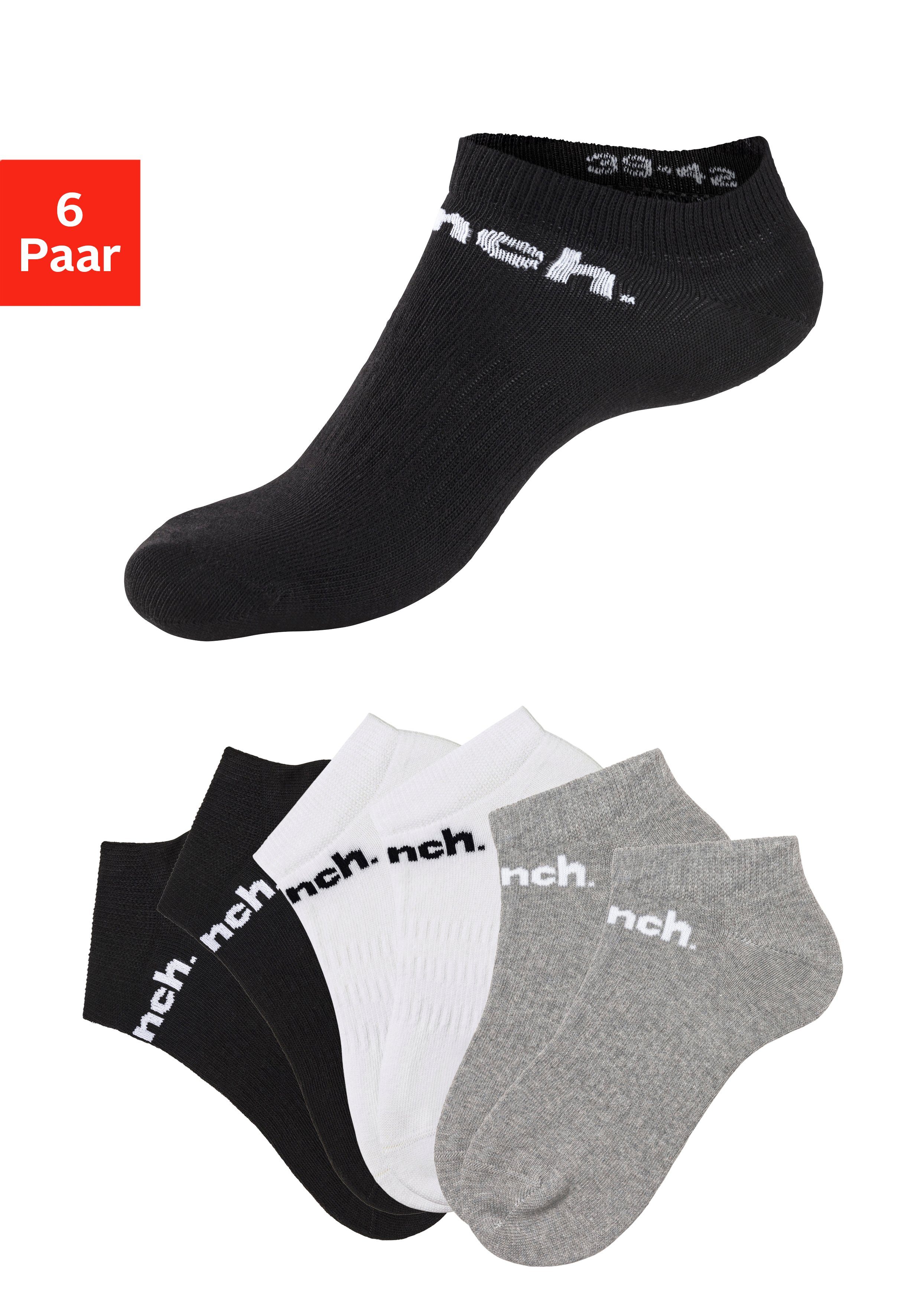 Bench. Sportsocken (Packung, 6-Paar) Sneakersocken mit klassischem Logoschriftzug