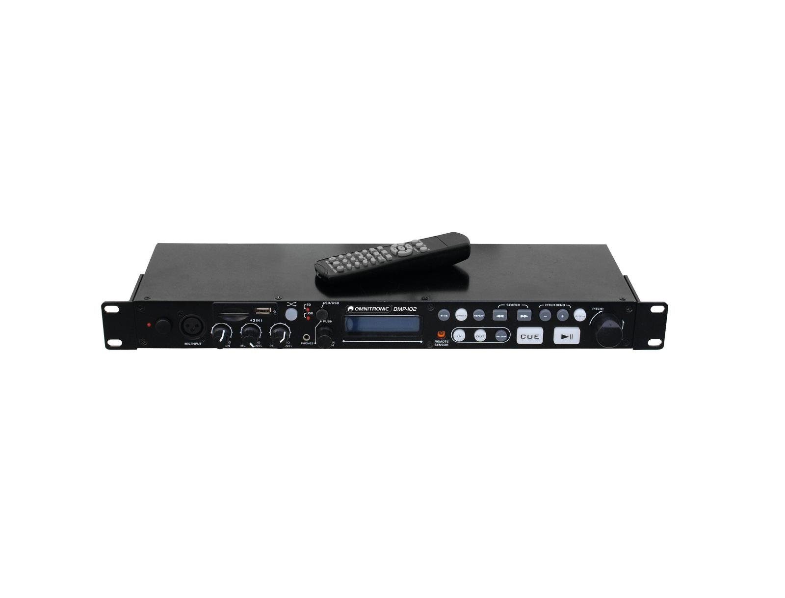 Omnitronic DMP-102 USB/SD-Card-Player Stereo-CD Player (USB + SD (ID3 tag) Anti-Shock) | CD-Player
